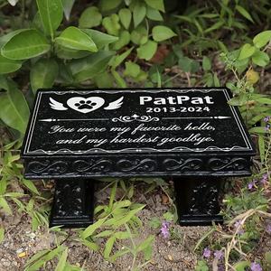 Placa Conmemorativa de Resina Personalizable <span class=keywords><strong>para</strong></span> Banco - Nombre/Fecha/<span class=keywords><strong>Cita</strong></span> Grabable, Diseño Floral Ornamentado, Ideal <span class=keywords><strong>para</strong></span> Tributo en el Jardín - Product Image 1