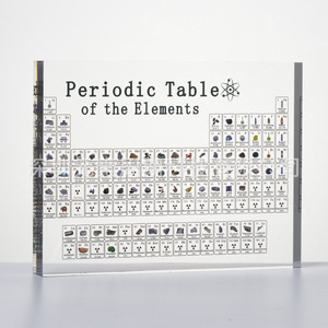 Tabla periódica de los elementos de acrílico, impresión transparente de elementos químicos, adorno rectangular para escritorio, regalo para profesores - Product Image 2