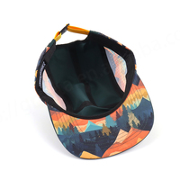 Casquette de course à 5 panneaux de haute qualité avec logo brodé personnalisé, imperméable, respirante, en polyester découpé au laser, pour la plage, les sports de plein air
