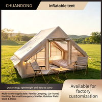 Tente de camping gonflable légère pour les voyages en plein air, résistante au vent, imperméable, installation rapide, abri familial portable