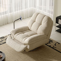 Fauteuil de sol ergonomique inclinable électrique en L, style moderne, avec port USB, en velours, garnissage de qualité, emballé sous vide