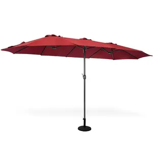 15ft Patio Twin Regenschirm doppelseitiger Markts chirm Outdoor Sonnenschirm für Restaurant