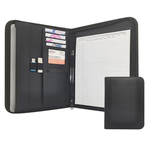 Modernqiu Tùy Chỉnh A4 Kích Thước PU Da Kinh Doanh Padfolio Chất Lượng Cao <span class=keywords><strong>Zippered</strong></span> Phỏng Vấn Danh Mục Đầu Tư Da Thư Mục - Product Image 4