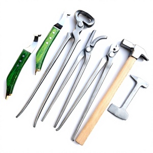 Portable Stainless Steel Farrier Tool Kit Horse Hoof Nippers <b>Nail</b> Clincher Cutter Saddle Clincher <b>Nail</b> Puller 2pcs Hoof Knife - Product Image 1