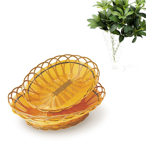 Cesta de frutas tejida a mano, contenedor redondo de mimbre para alimentos, plato para aperitivos, serie 170 - Product Image 5