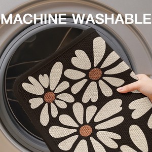 Alfombra de Baño Jingming Rectangular con Diseño de Corazones, Fibra de Poliéster Absorbente, Antideslizante, de Secado Rápido y Diseño Minimalista - Product Image 3