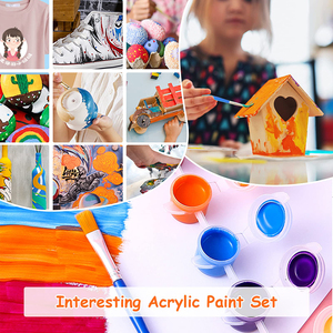 Mini ensemble de <span class=keywords><strong>peinture</strong></span> acrylique professionnel 3ML 12 couleurs bandes de peintures acryliques pour enfants adultes <span class=keywords><strong>peinture</strong></span> artisanale avec 2 pinceaux - Product Image 5