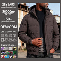 Veste matelassée à capuche pour homme, veste d'hiver rembourrée, logo brodé personnalisé, manteau matelassé, fabrication OEM, personnalisation possible