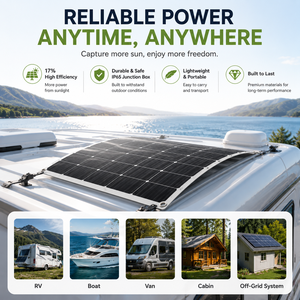 100W Monocrystalline Semi Flexible <strong>Solar</strong> Panel 17% Efficiency IP65 Waterproof Lightweight Bendable PV <strong>Module</strong> for RV Boat Marine - Product Image 6