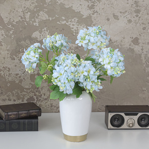 Rama de Hortensia Artificial de Tela de Seda, Blanca, Rosa, Verde Claro, Azul Claro, Morado, Marrón, Rojo Vino, Decoración para el Hogar y Bodas - Product Image 2
