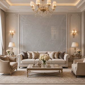 Losa de piedra sinterizada con aspecto de mármol gris claro Armani, baldosa de porcelana con aspecto de mármol pulido de 1600 x 3200 x 12 mm para pared y suelo - Product Image 5