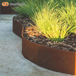 Bordure de jardin en acier corten dentelé résistant aux intempéries de 8 pouces, 6 pièces, bordure rustique résistante à la corrosion, installation facile pour la pelouse - Product Image 2