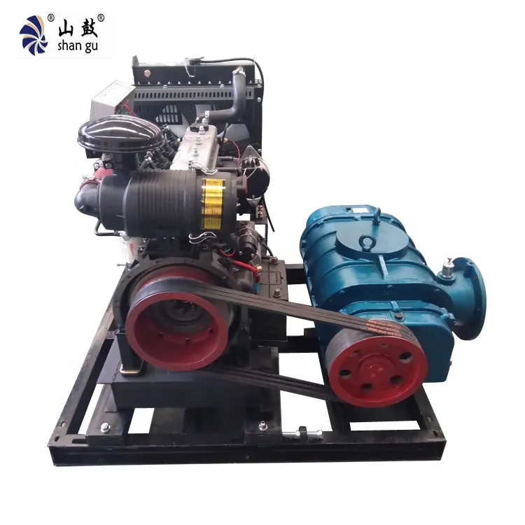 Root Blower Pump Shangu Roots Blower Vacuum Pump High Pressure Air Blower Fish Shrimp Farming With Diesel Engine