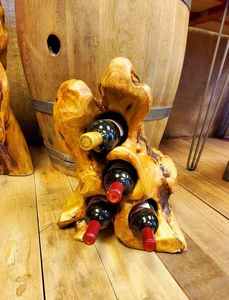 Encimera de madera compacta de 4 botellas, soporte para botellas de vino tinto, estante de almacenamiento de vino de madera, Cubo de bodega para el hogar, cubos de hielo, tinas para bebidas - Product Image 2