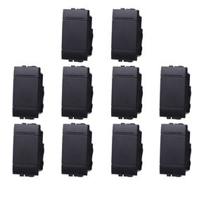 Interruptor basculante Gloca negro, paquete de 10, independiente, SPST, de plástico, para la serie Living - Product Image 1