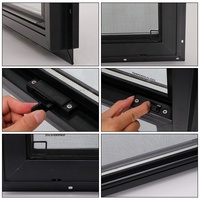 Fenêtre à guillotine simple en vinyle noir, style américain, double vitrage trempé, écoénergétique, avec fixation par clous