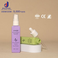 Flacon de parfum carré en plastique personnalisé de 50 ml avec pompe pulvérisatrice et couvercle pour l'emballage d'huile de parfum de Junjie Packaging