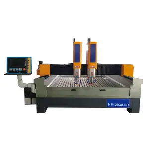 Hizar 2 head CNC stone engraving machine for Granite Marble natural stone granite stone laser engraving machine