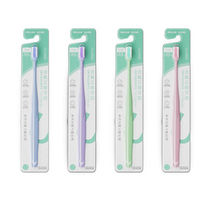 Cepillo de dientes ortodóntico Molar Shine para aparatos dentales, cerdas suaves, cepillo de dientes manual para adultos con flúor - Product Image 1
