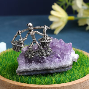 Wholesale Natural Amethyst Cluster Miner Creative <b>Crystal</b> Small Ornaments Nordic Style Handicrafts Home Office Decoration - Product Image 3