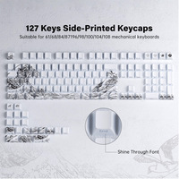 Usine QWERTY PBT Keycaps 5 côtés Sublimation de colorant pour Cherry MX Gamer clavier mécanique 131 touches minimalisme RVB briller à travers