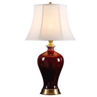 Lampe de table moderne rustique en céramique dorée flexible AC E26 Couverture en tissu en forme de dôme Style nordique traditionnel minimaliste pour l'étude
