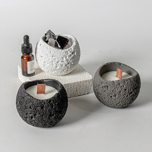 Northern Mu ที่วางเทียนที่ทำจากซีเมนต์, เทียนทรงถ้วยเทียนหอมขี้ผึ้งถั่วเหลืองของตกแต่งบ้านสไตล์นอร์ดิก - Product Image 3