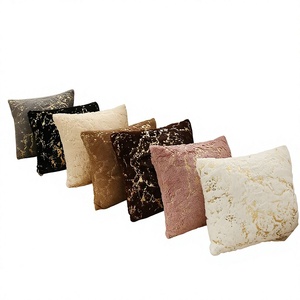 Hot-selling Plush Gold-stamped Square Modern <b>Throw</b> Pillowcase for Home & Hotel Use - Product Image 2
