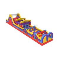 Parcours d'obstacles gonflable commercial 25x3,5m, jeu gonflable pour jardin et fête foraine