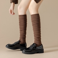 WUYANG FACTORY vente en gros plaine noir blanc école longues uniformes chaussettes femmes coton sur le genou chaussettes cuisse haute Stock