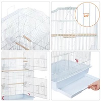 Cage pour les perroquets en acier, grande taille, avec toit et bol d'alimentation, abri pour animaux domestiques, vente en gros
