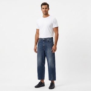 <span class=keywords><strong>Jeans</strong></span> Baggy da Uomo in Denim Lavorato a Maglia, Vestibilità Larga, Stile Semplice e di Tendenza, Ideali per Incontri all'Aperto e Abbigliamento Casual - Product Image 3