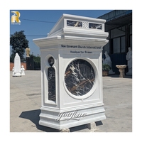 Púlpito de piedra de mármol blanco de decoración religiosa tallada a mano para Iglesia