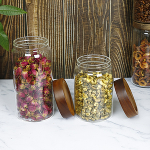 Juego de Recipientes de Vidrio Sellados de Gran Capacidad de 550 ml, 700 ml y 1000 ml, Recipiente de Vidrio Sellado para Almacenamiento de Alimentos con Tapa de Madera de Canela - Product Image 4