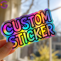 Pegatina de Vinilo Holográfica Personalizada, Resistente al Agua y a los Rayos UV, Cualquier Diseño de Logotipo para Laptop o Botella, Calidad Profesional