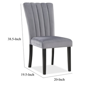 Ensemble de 2 chaises latérales Marcus 20, chaises de salle à manger rembourrées en tissu, style transitionnel, pour la maison, le bureau, la salle à manger, noir, gris - Product Image 3