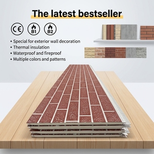 Panneaux de bardage métalliques de qualité supérieure, bardage extérieur décoratif en acier avec <span class=keywords><strong>isolation</strong></span> en mousse PU de 16 mm pour la décoration de maisons résidentielles - Product Image 1