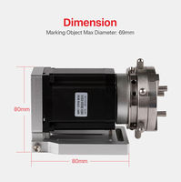Dispositif rotatif de diamètre 69 mm, axe d'expansion rotatif + pilote pour machine de marquage laser à fibre et machine de gravure au CO2