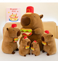 Peluche mignonne en forme de burger, super douce, en coton PP, avec technique de lavage, anti-stress, doublure en maille, pour cochon d'Inde