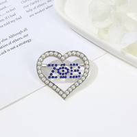 Broche de sororité pour fille, motif fille mignonne verte et rose, avec strass ronds et perles, badge de corsage, cadeau pour filles de fête, nouvelle arrivée