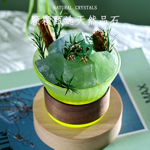 Aromatherapy Crystals Green Crystal Cup Tabletop Essential <b>Oil</b> <b>Diffuser</b> 15-30 Days Duration Natural Fragrance Ornament - Product Image 2