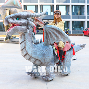 Robot Dinosaurio Andador Zigong Grey Western Scooter Ride con Control Remoto para Uso Comercial en Interiores y Aeropuertos, Capacidad de 150 kg - Product Image 1