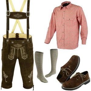 Ensemble de Lederhosen de style bavarois personnalisé pour homme, costume d'Oktoberfest 4 pièces, tenue ajustable à la taille du genou - Product Image 4