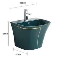 Asiento de inodoro inglés de forma redonda con diseño verde para baño de Hotel de lujo, WC de cerámica de una pieza, artículos sanitarios de color, a la venta