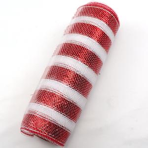 Natale maglia maglia nastro <span class=keywords><strong>Deco</strong></span> metallizzato maglia caduta metallica lamina bianca maglia rossa rotoli per fai da te progetto ghirlande festa - Product Image 2