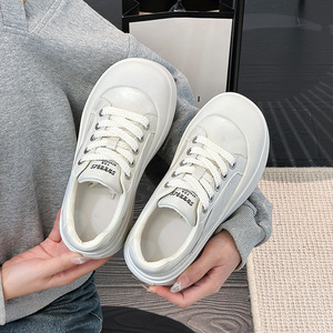 Thick-soled versatile lace-up oversized casual shoes, 2026 new Korean version, colored leather sports shoes - Product Image 6