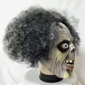 Nouveau Masque de Zombie Terrifiant avec <span class=keywords><strong>Perruque</strong></span>, Accessoires de Costume de Cosplay Mort Vif, Masque d'Horreur, <span class=keywords><strong>Déguisement</strong></span> Effrayant, Masques d'Halloween - Product Image 6