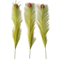 Décorations de Noël en roseaux, boules elfes DIY, ornements en forme de volant de badminton vert, fausse herbe de la pampa, tissage de paille à motifs