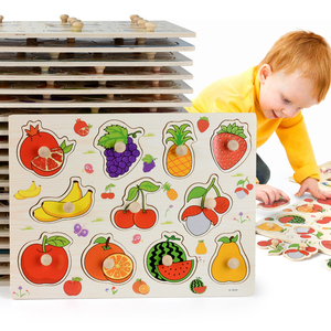 Puzzles en bois Montessori, jouets à emmancher, Tangram, puzzles à chevilles, jouets éducatifs <span class=keywords><strong>pour</strong></span> bébés, véhicules, animaux, fruits de dessins animés - Product Image 1