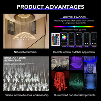 Lustre LED personnalisé en fibre optique PMMA à facettes en cristal pour hall d'hôtel, idéal pour les complexes hôteliers cinq étoiles